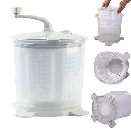 Handbetriebene Mini-Waschmaschine, Mini-Handkurbel-Waschmaschine-Dehydrator, tragbare manuelle, Nicht elektrische Waschmaschine for Zuhause, Wohnung, Schlaf, Reisen und Wäsche