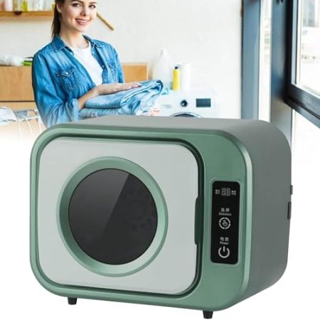 XDLYWUZIQ Mini-Kompakttrockner Mit Edelstahltrommel, Tragbarer Wäschetrockner Mit LCD-Touchscreen, 3 Automatischen Trocknungsmodi Und Einfachem Bedienfeld Für Wohnung Und Zuhause,Green