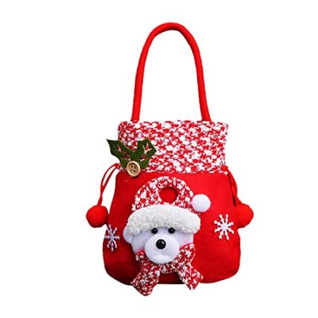 Weihnachtsgeschenktüten Kordelzug Weihnachtssüßigkeitstüten Weihnachtssack Rucksack für Weihnachtsfeierbevorzugungen. Geschenke 60 (C, One Size)