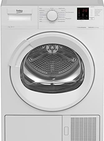 Beko DHC7512GX b300 Wärmepumpentrockner, Wäschetrockner, Frontlader, 7 kg Beladungskapazität, 15 Programme, Sonsortrocknung, Knitterschutz, Allergikergeeignet, Säulenfähig, Schontrommel, Weiß