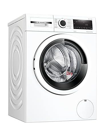 Bosch Hausgeräte WNA13440 Serie 4 Waschtrockner, 1400UpM, AutoDry optimale Trocknung,Wash & Dry 60' Wäschepflege in 60 Minuten, ActiveWater Plus maximale Energie- und Wasserersparnis, Weiß-Schwarzgrau