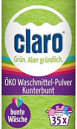 claro Kunterbunt Waschpulver - 1 kg Waschmittel-Pulver für bunte Wäsche - vegan & nachhaltig - 35 Waschgänge