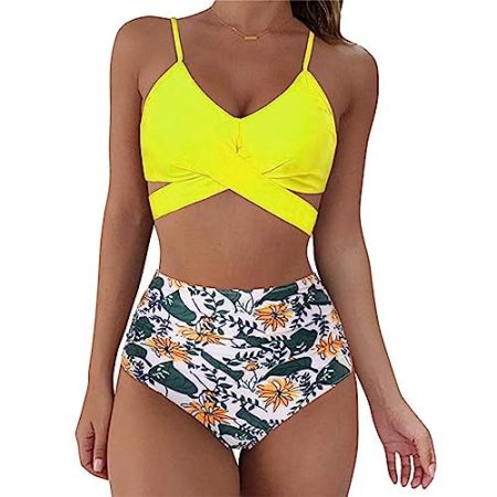 Asija Bikini Damen Set Bikini Damen Bauchweg Bikini Damen Set Triangel Breites Unterbrustband Gerippte Bademode Zweiteiliger Badeanzug Sexy Push Up Badeanzug Zweiteilige Bademode damen bademode