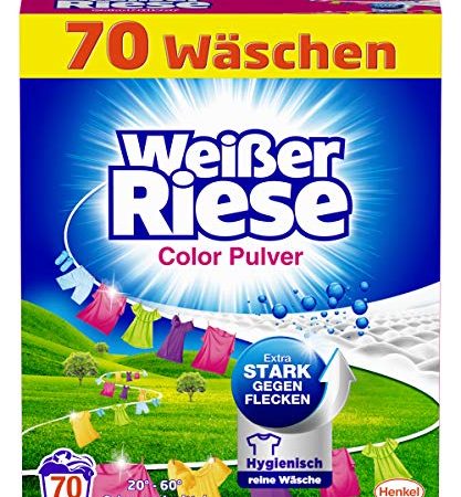 Weißer Riese Color Pulver, Colorwaschmittel, 70 Waschladungen, extra stark gegen Flecken und für hygienisch reine Wäsche