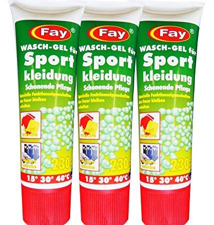 12 x Fay Wasch-Gel für Sportkleidung 230ml, Waschmittel, Wasch-Pulver, Wäschegel