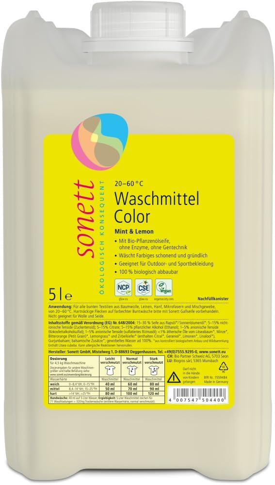 Sonett Waschmittel Color Mint & Lemon 5 Liter